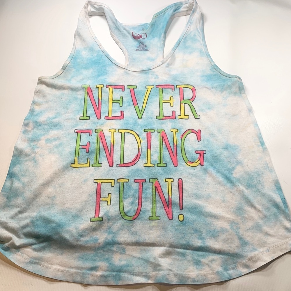 OP | Tie Dye Tank Top Neon Vintage NEVER Ending 90’s 80’s - Picture 5 of 6